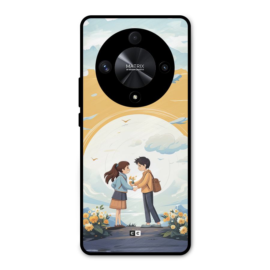 Teenage Anime Couple Metal Back Case for Honor X9b