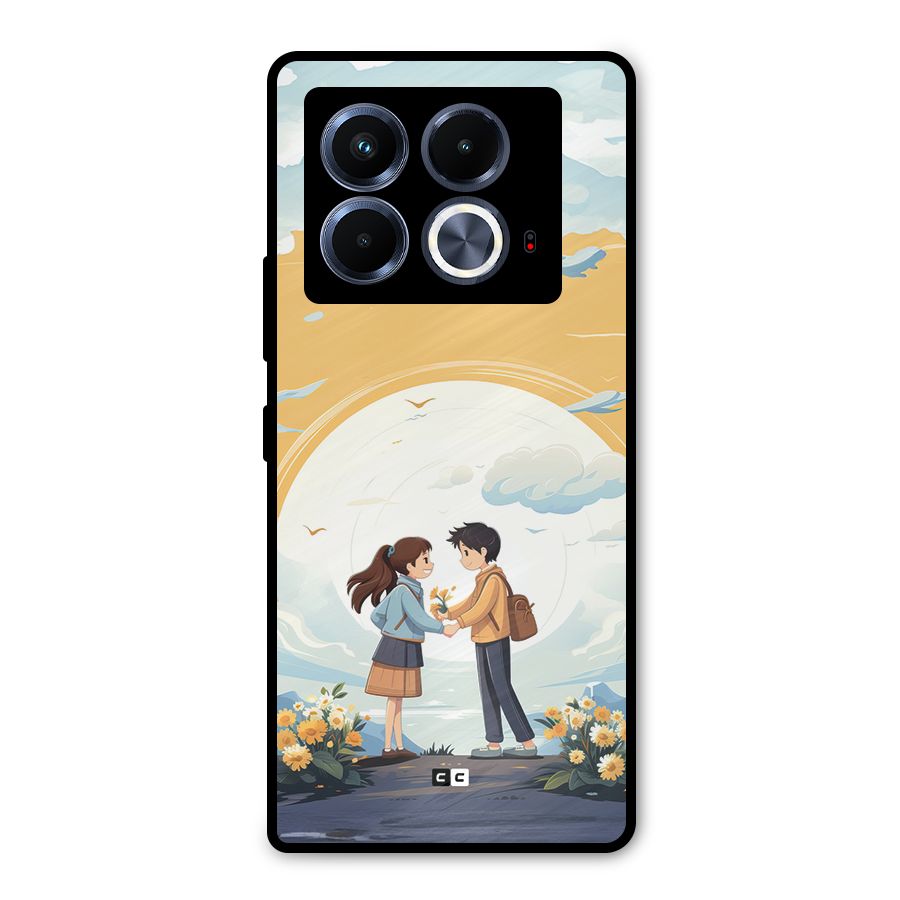 Teenage Anime Couple Metal Back Case for Infinix Note 40 5G