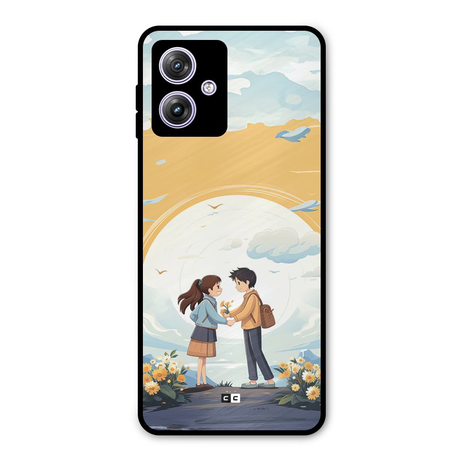 Teenage Anime Couple Metal Back Case for Moto G64