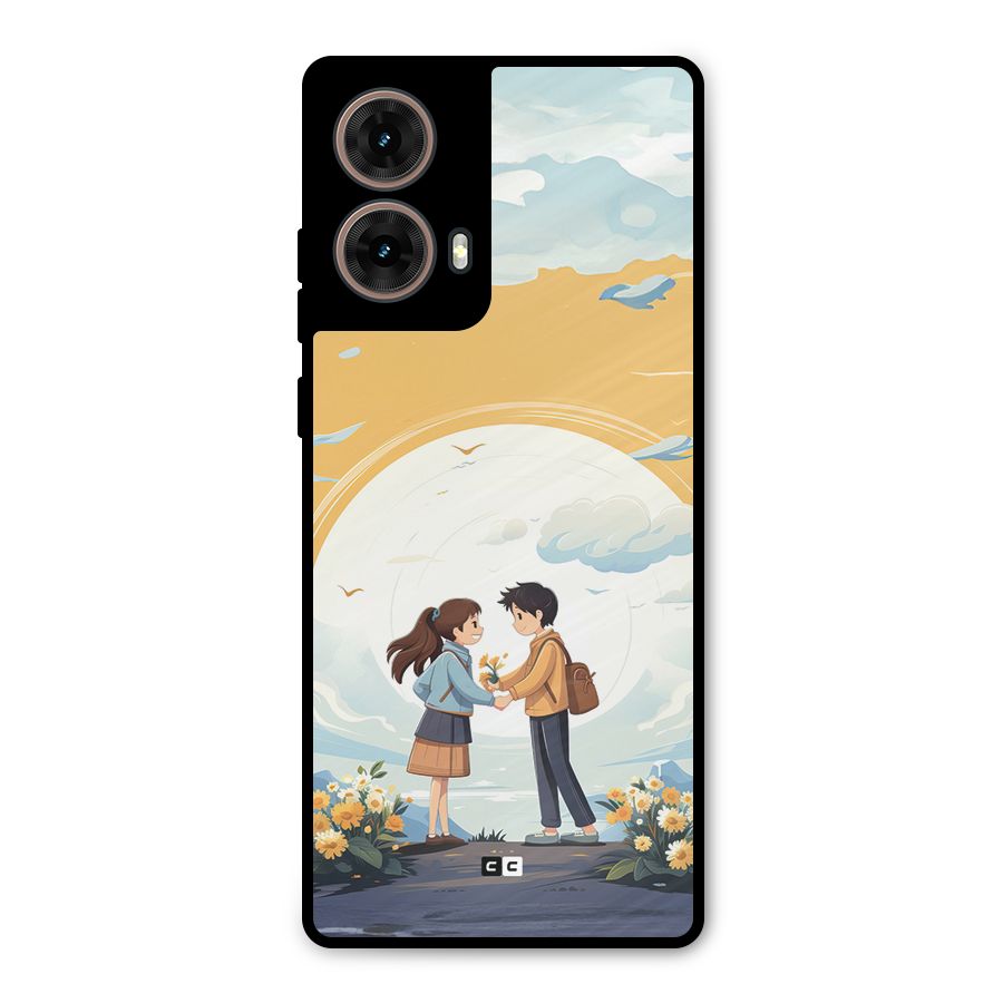 Teenage Anime Couple Metal Back Case for Moto G85