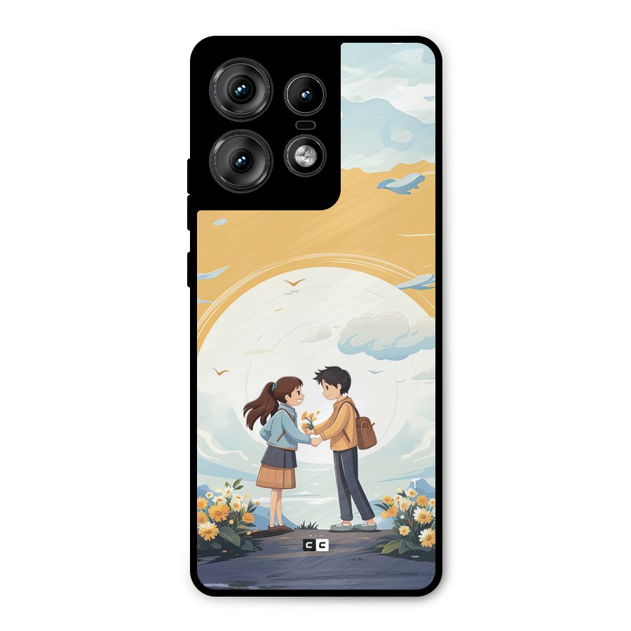 Teenage Anime Couple Metal Back Case for Motorola Edge 50 Pro