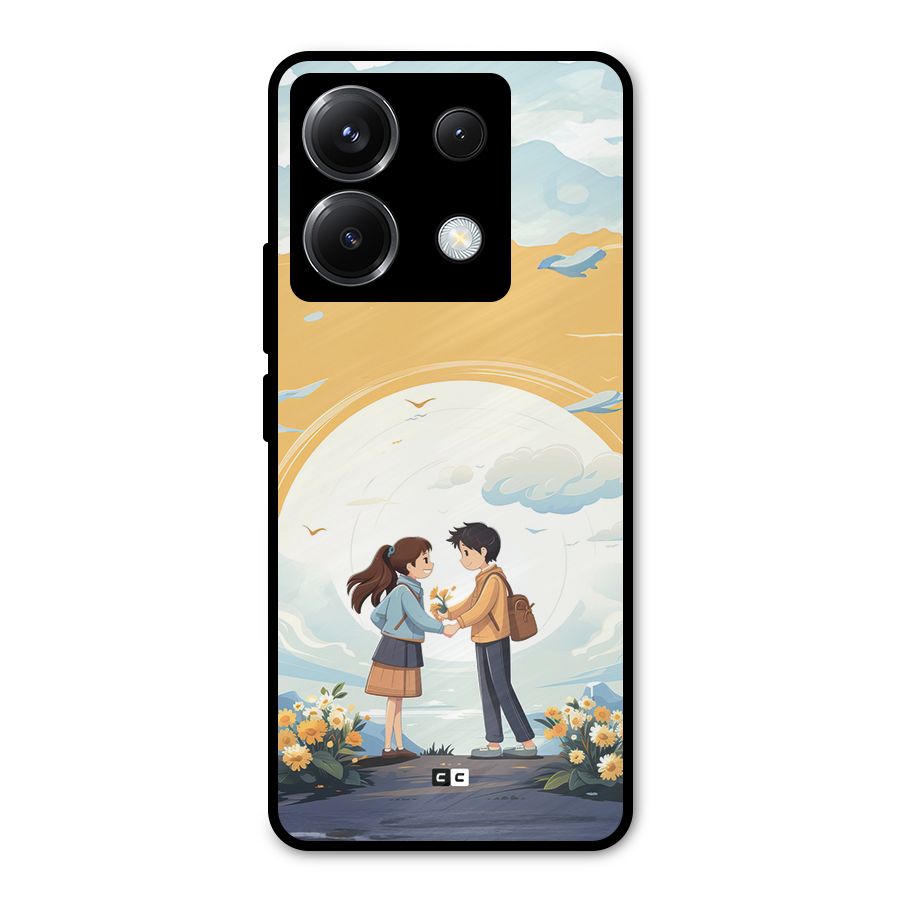 Teenage Anime Couple Metal Back Case for Poco X6