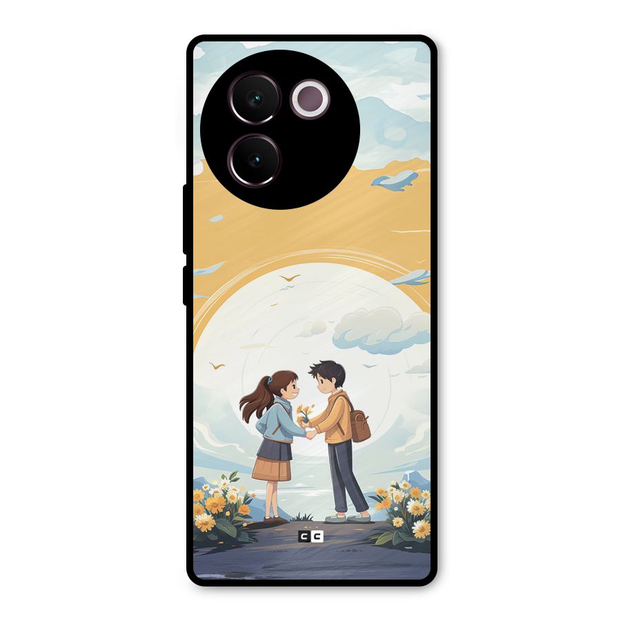 Teenage Anime Couple Metal Back Case for Vivo V30e