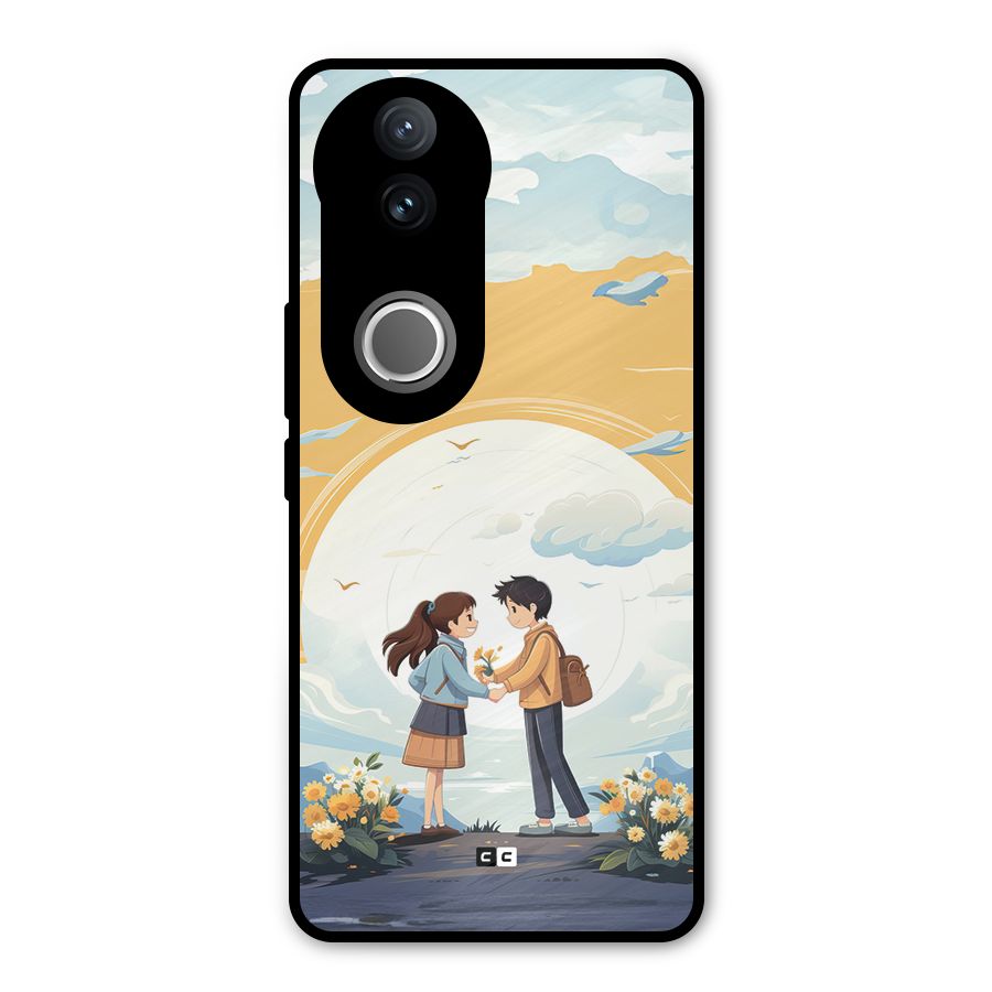 Teenage Anime Couple Metal Back Case for Vivo V50e