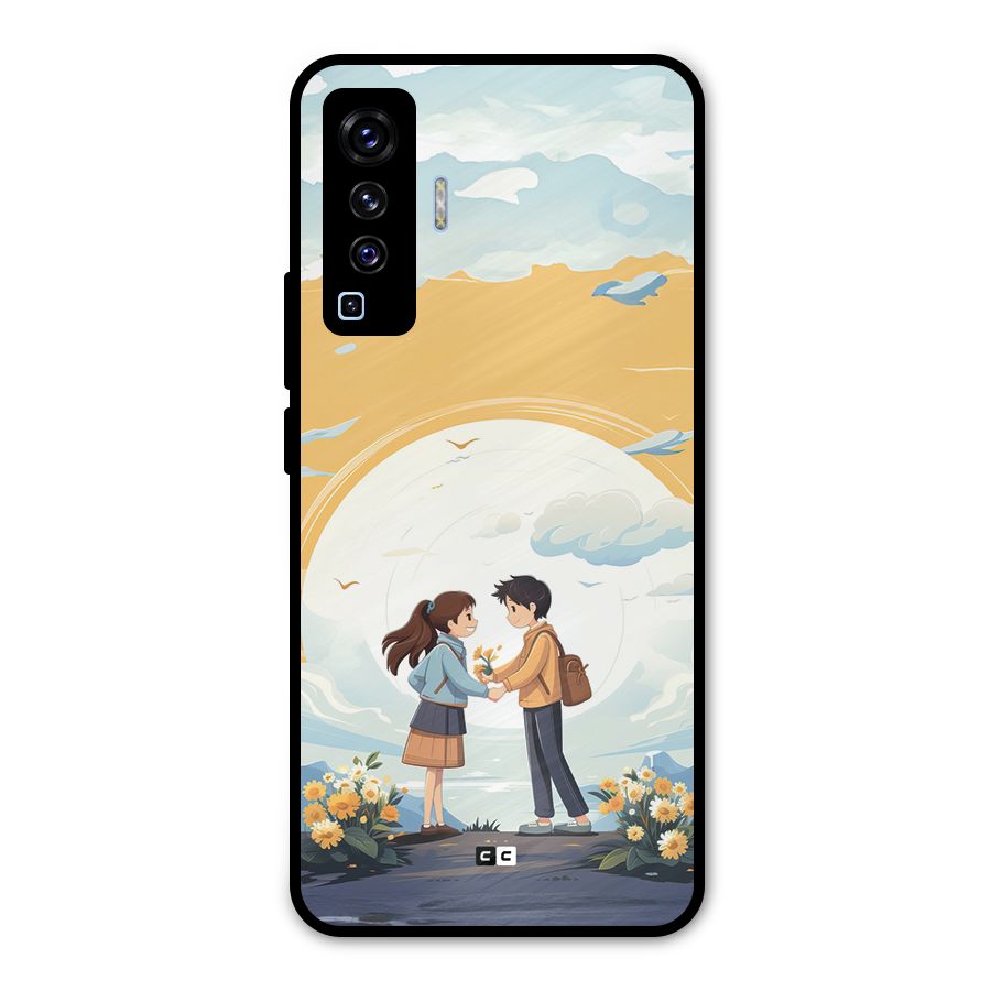 Teenage Anime Couple Metal Back Case for Vivo X50