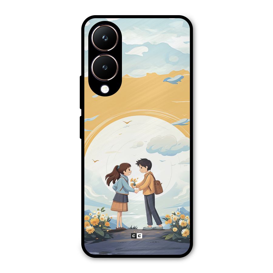 Teenage Anime Couple Metal Back Case for Vivo Y28