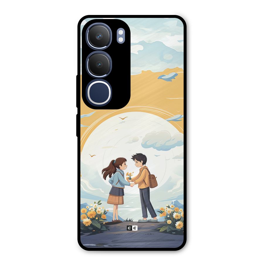 Teenage Anime Couple Metal Back Case for Vivo Y29