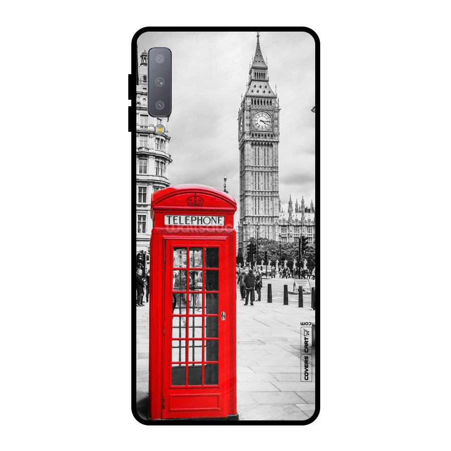 Telephone Booth Metal Back Case for Galaxy A7 (2018)