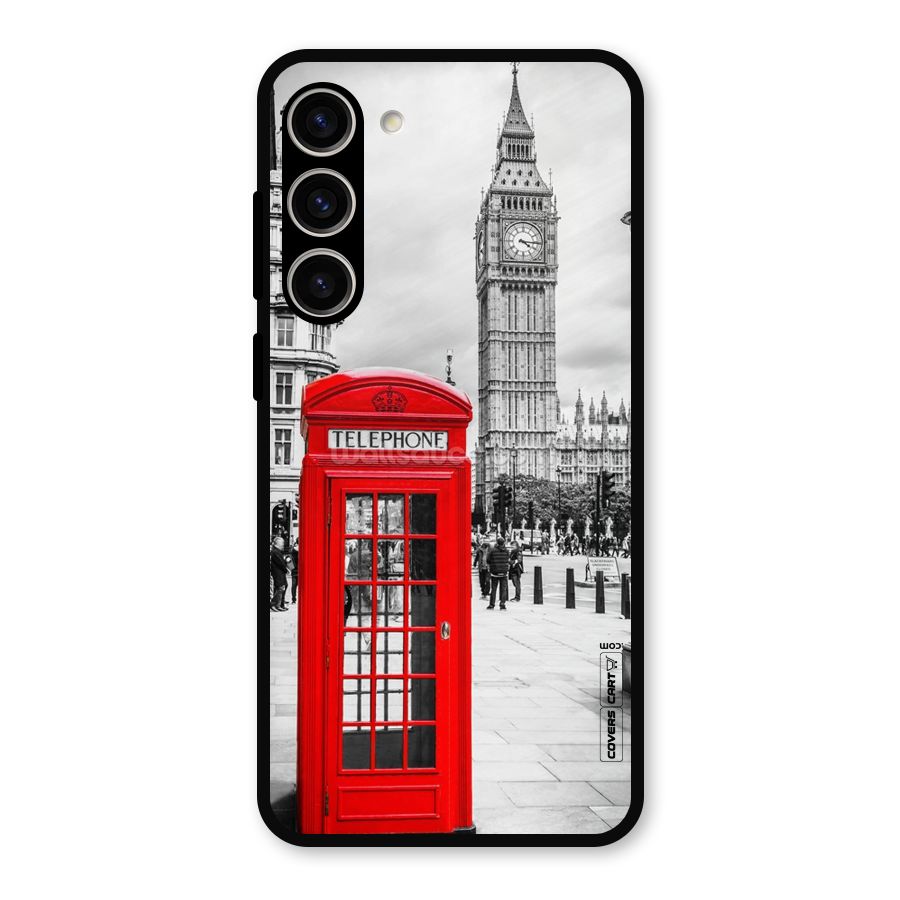 Telephone Booth Metal Back Case for Galaxy S23 Plus