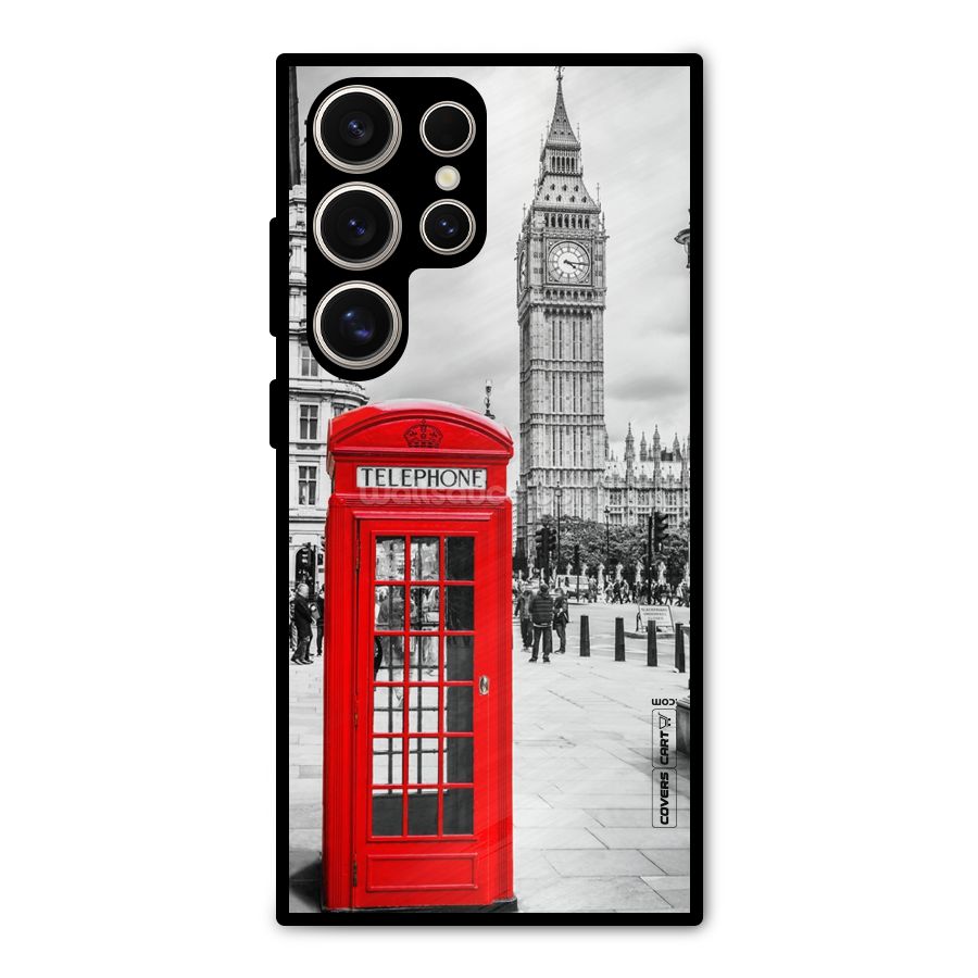 Telephone Booth Metal Back Case for Galaxy S24 Ultra
