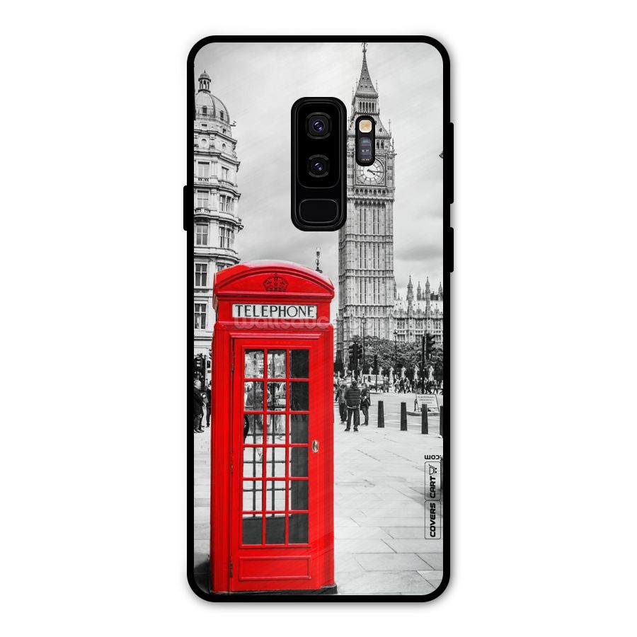 Telephone Booth Metal Back Case for Galaxy S9 Plus