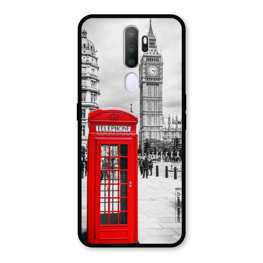 Telephone Booth Metal Back Case for Oppo A9 (2020)