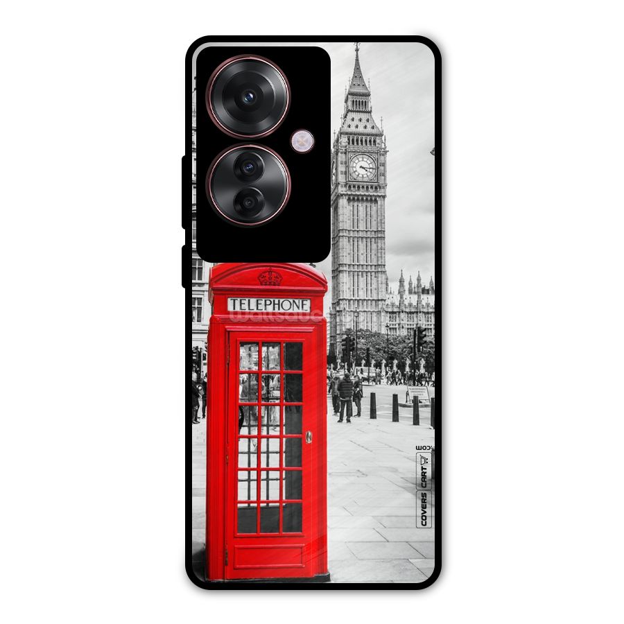 Telephone Booth Metal Back Case for Oppo F25 Pro