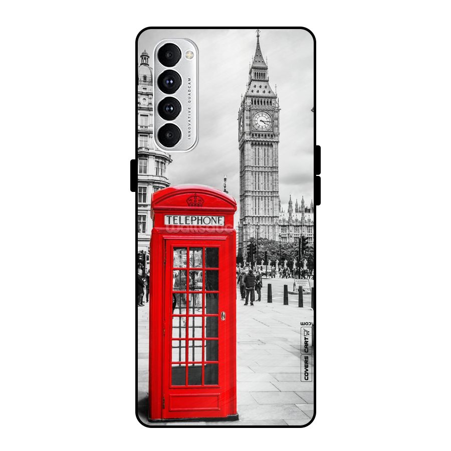 Telephone Booth Metal Back Case for Oppo Reno4 Pro