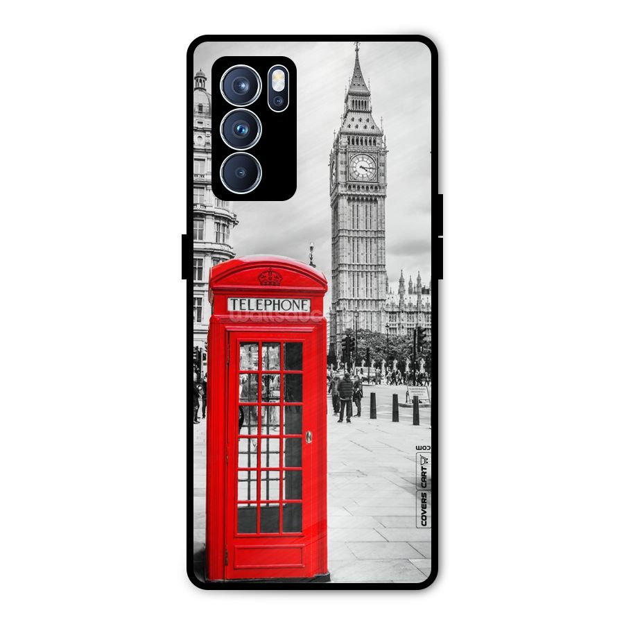 Telephone Booth Metal Back Case for Oppo Reno6 Pro 5G