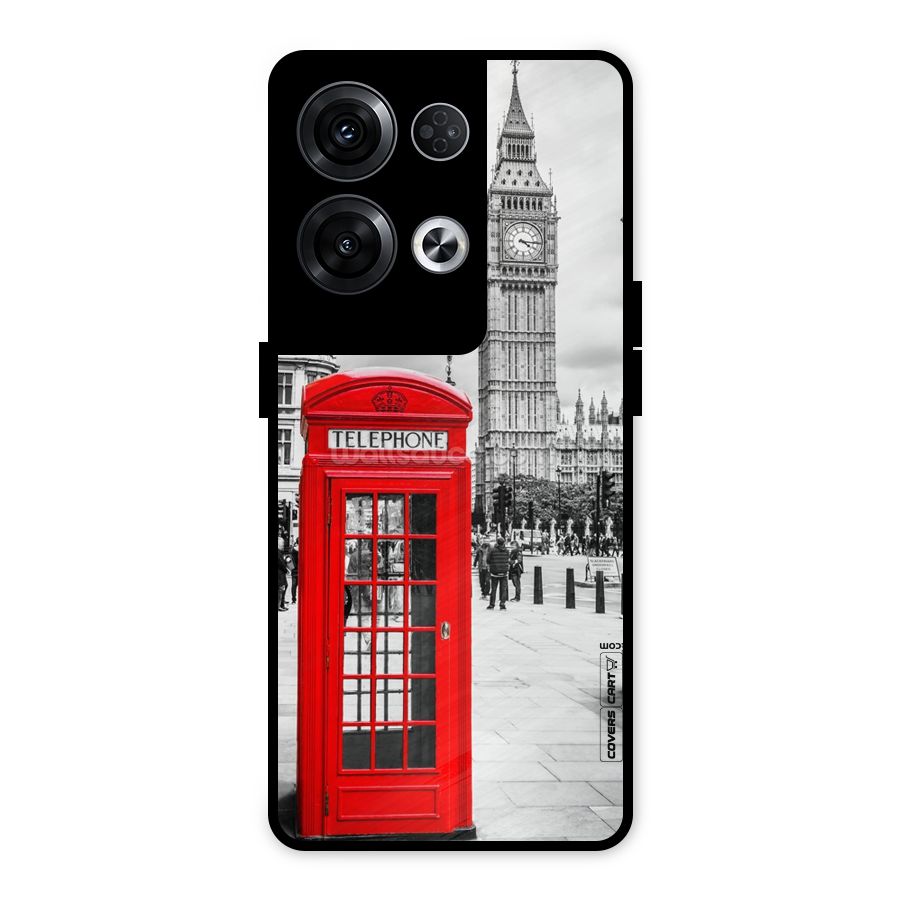 Telephone Booth Metal Back Case for Oppo Reno8 Pro 5G