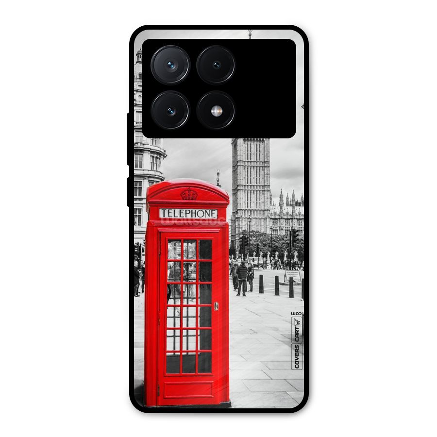 Telephone Booth Metal Back Case for Poco X6 Pro