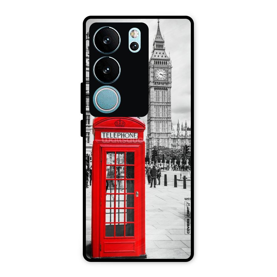 Telephone Booth Metal Back Case for Vivo V29 Pro