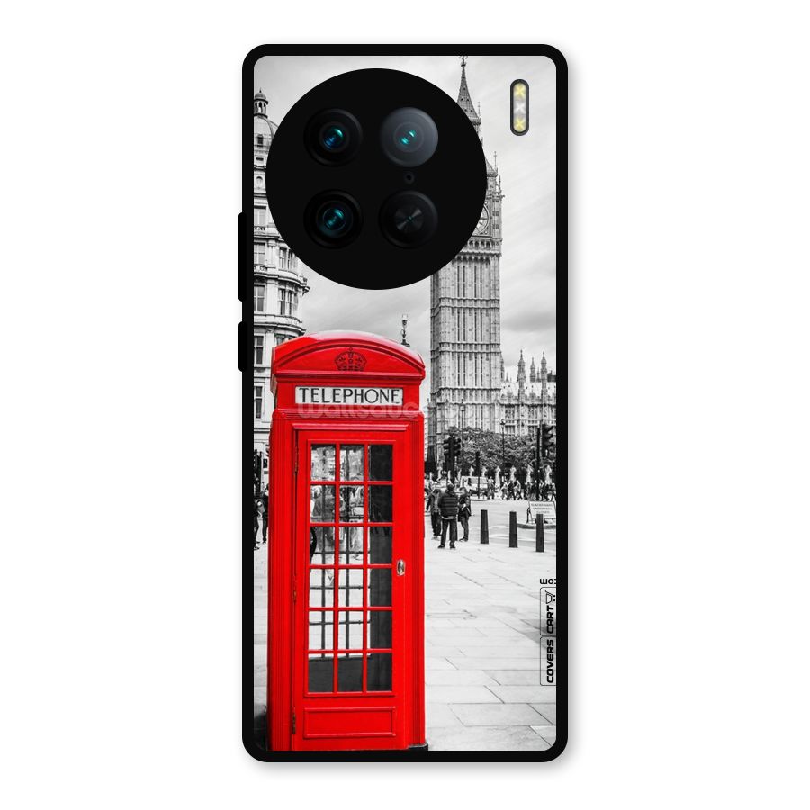 Telephone Booth Metal Back Case for Vivo X90 Pro
