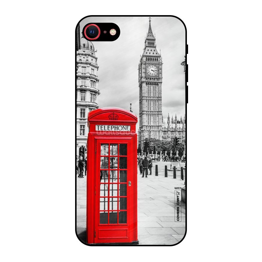 Telephone Booth Metal Back Case for iPhone 8