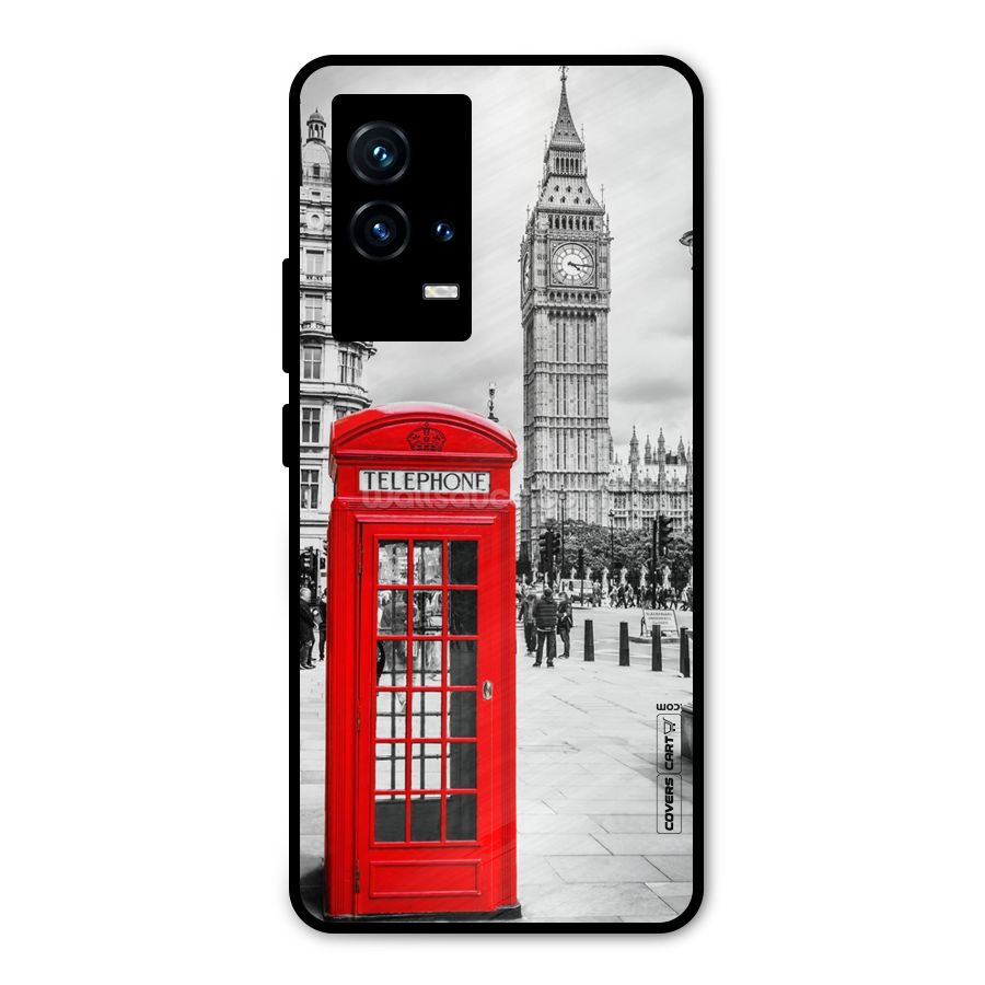 Telephone Booth Metal Back Case for iQOO 9 5G