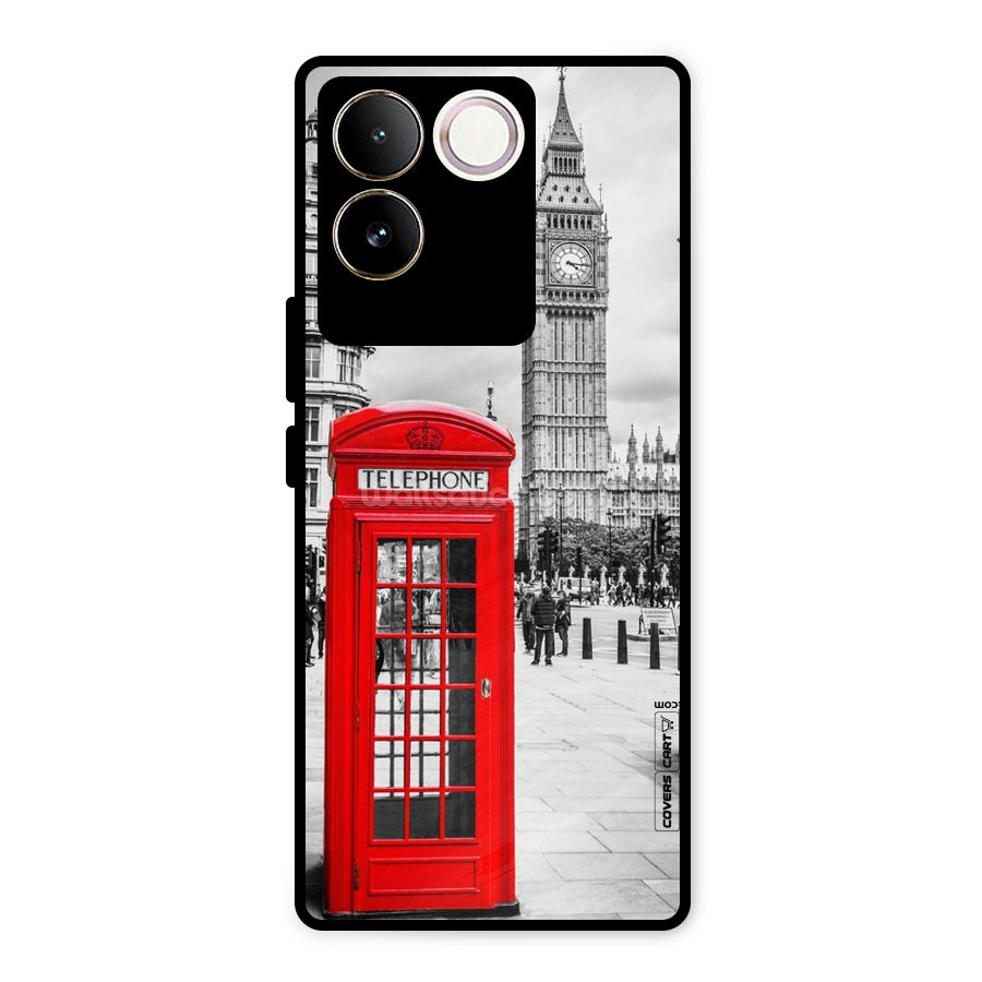 Telephone Booth Metal Back Case for iQOO Z7 Pro