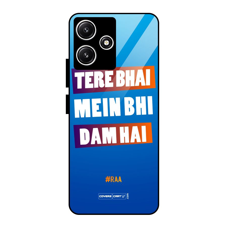 Tere Bhai Me Bhi Dam Hai Glass Back Case for Redmi 12 5G