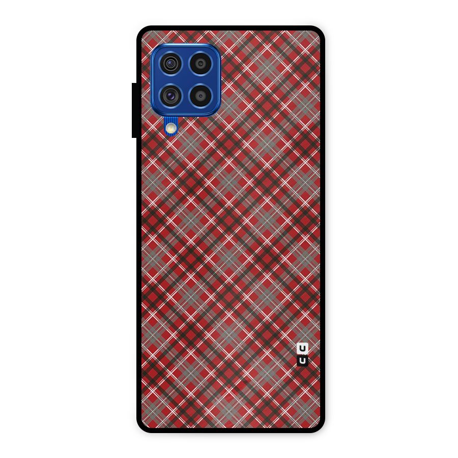 Textile Check Pattern Metal Back Case for Galaxy F62