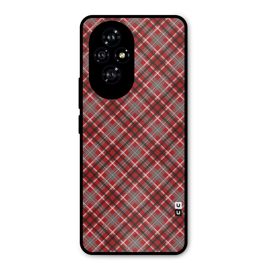 Textile Check Pattern Metal Back Case for Honor 200