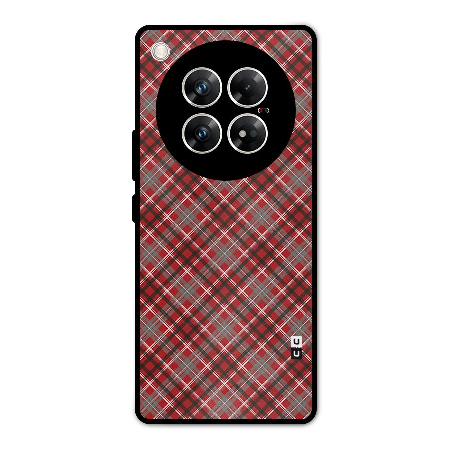 Textile Check Pattern Metal Back Case for Infinix Zero 40 5G