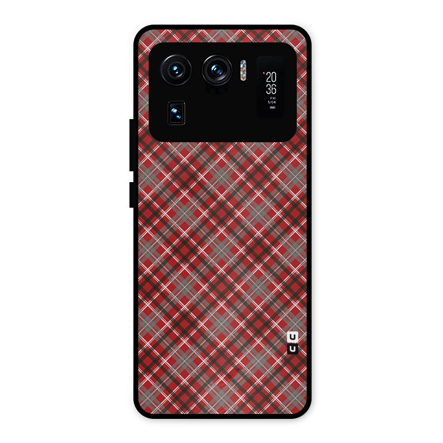 Textile Check Pattern Metal Back Case for Mi 11 Ultra