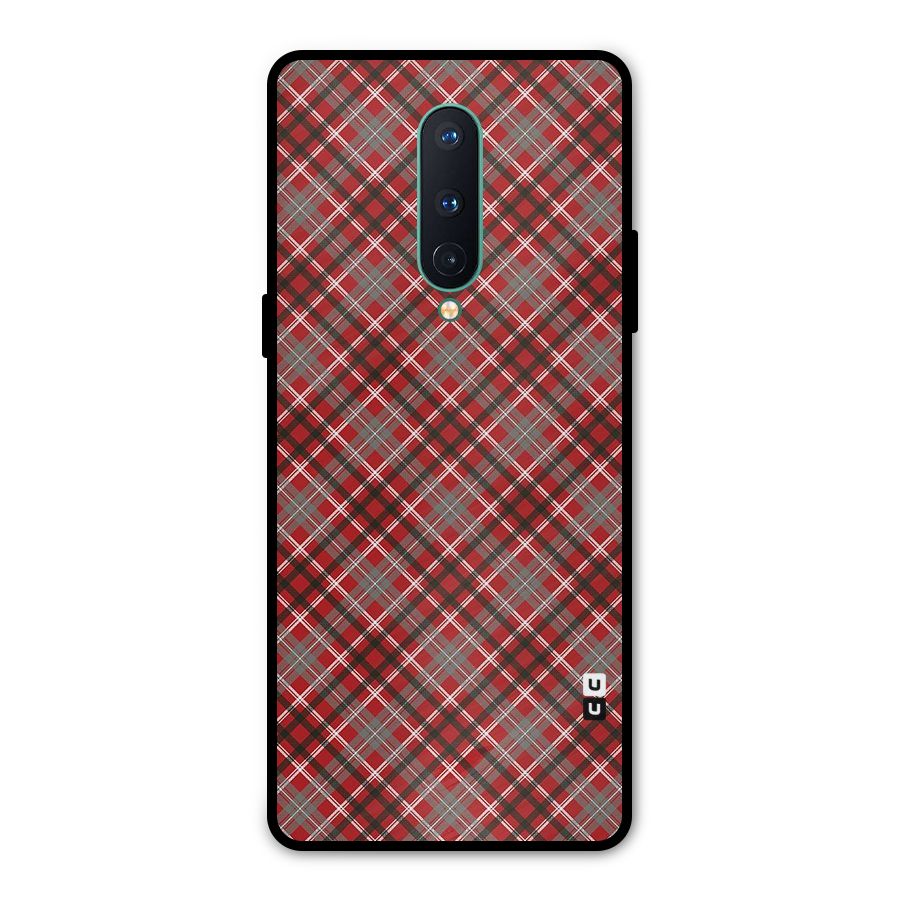 Textile Check Pattern Metal Back Case for OnePlus 8