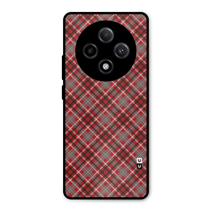 Textile Check Pattern Metal Back Case for Oppo F27 Pro Plus