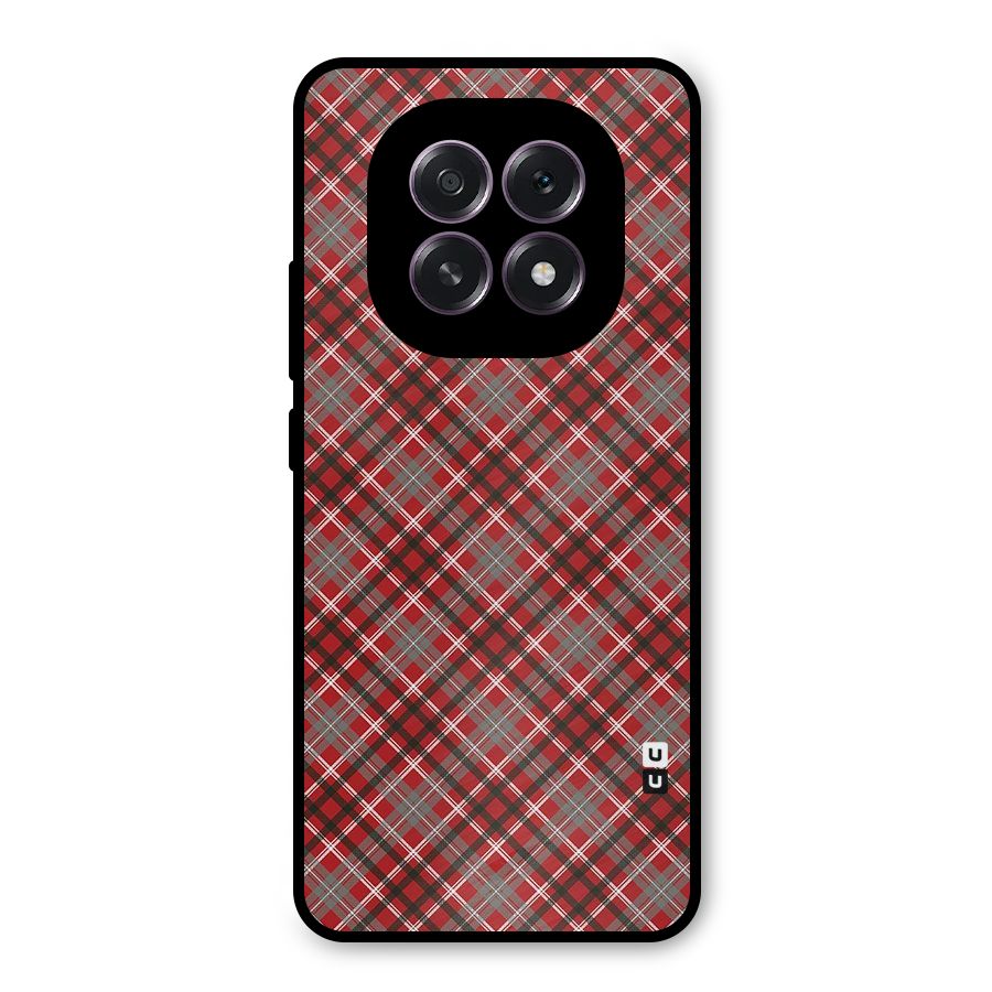 Textile Check Pattern Metal Back Case for Oppo F29