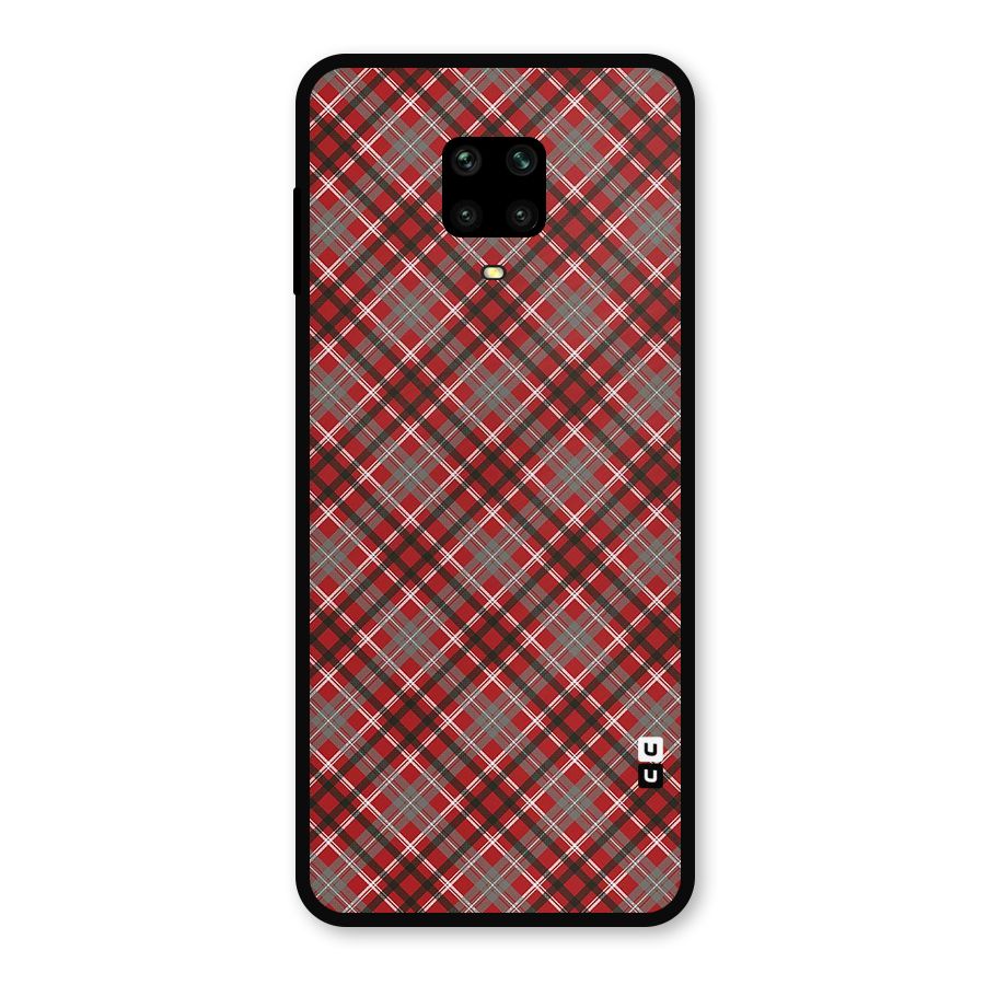 Textile Check Pattern Metal Back Case for Poco M2