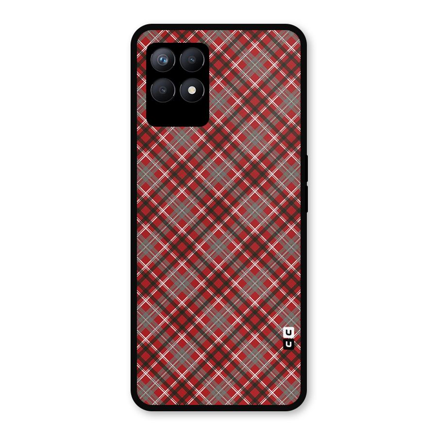 Textile Check Pattern Metal Back Case for Realme Narzo 50