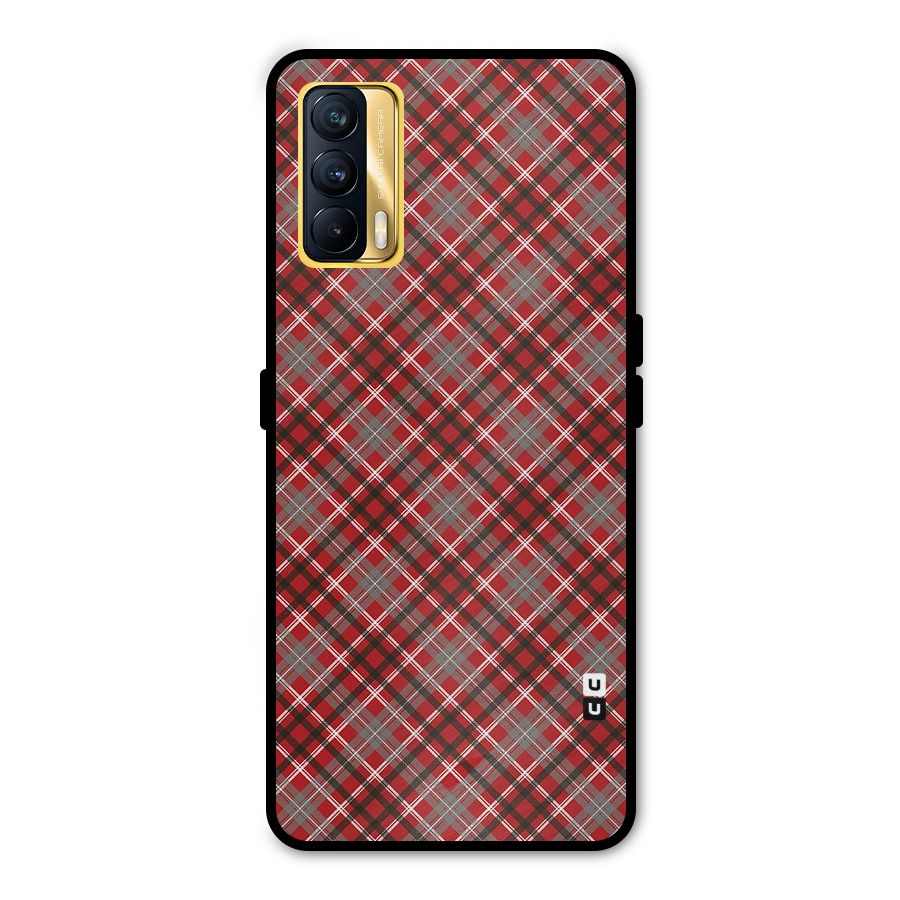 Textile Check Pattern Metal Back Case for Realme X7