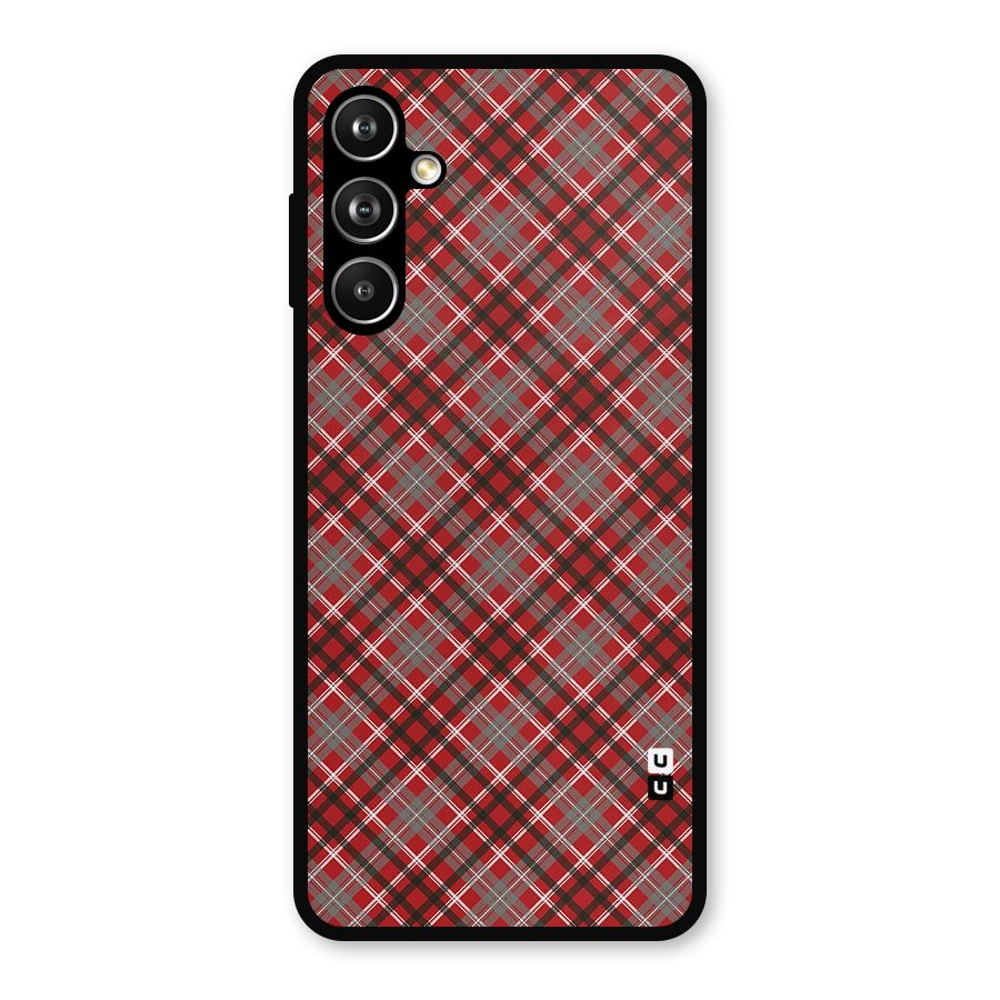 Textile Check Pattern Metal Back Case for Samsung Galaxy M54