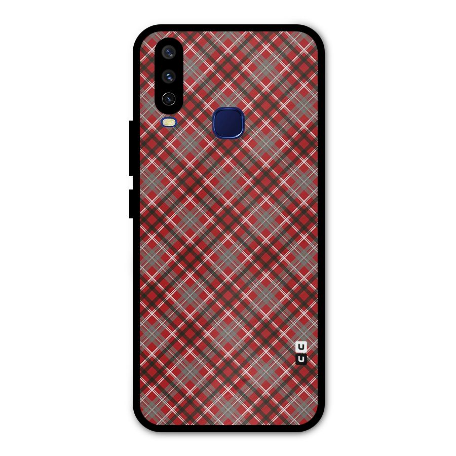 Textile Check Pattern Metal Back Case for Vivo V17