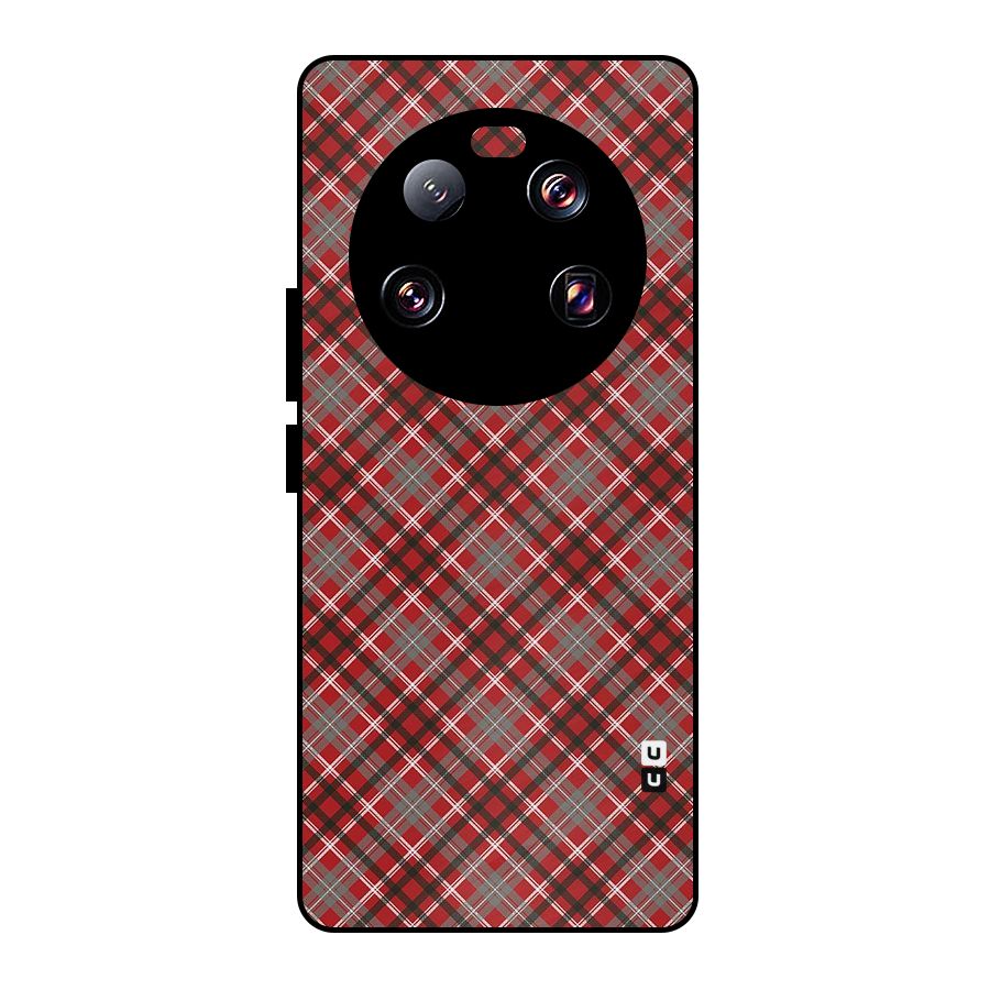 Textile Check Pattern Metal Back Case for Xiaomi 13 Ultra