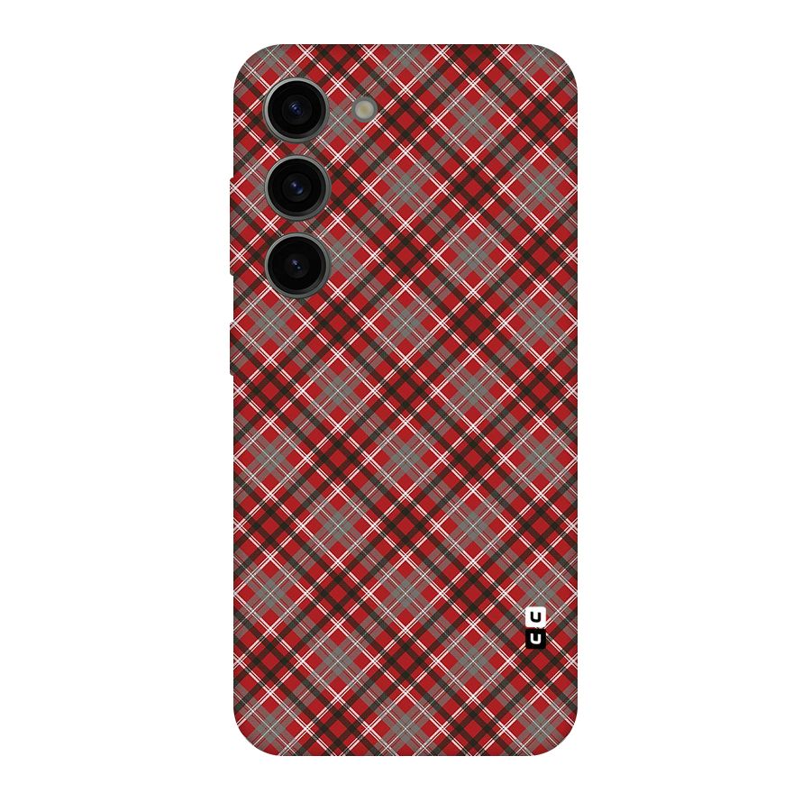 Textile Check Pattern Original Polycarbonate Back Case for Galaxy S23