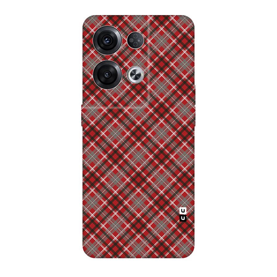 Textile Check Pattern Original Polycarbonate Back Case for Oppo Reno8 Pro 5G