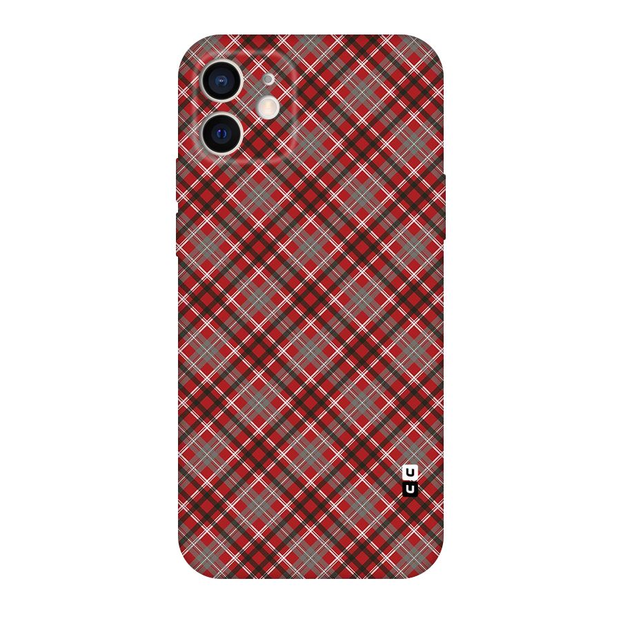 Textile Check Pattern Original Polycarbonate Back Case for iPhone 12