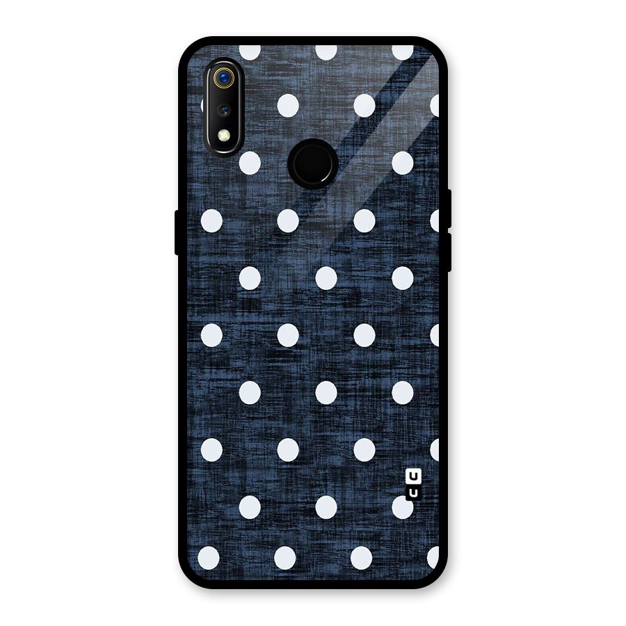 Textured Dots Glass Back Case for Realme 3i