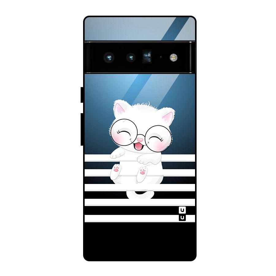 The Cat on Stripes Glass Back Case for Google Pixel 6 Pro