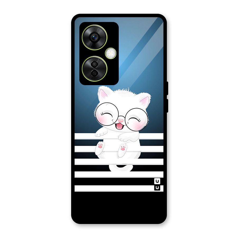 The Cat on Stripes Glass Back Case for OnePlus Nord CE 3 Lite