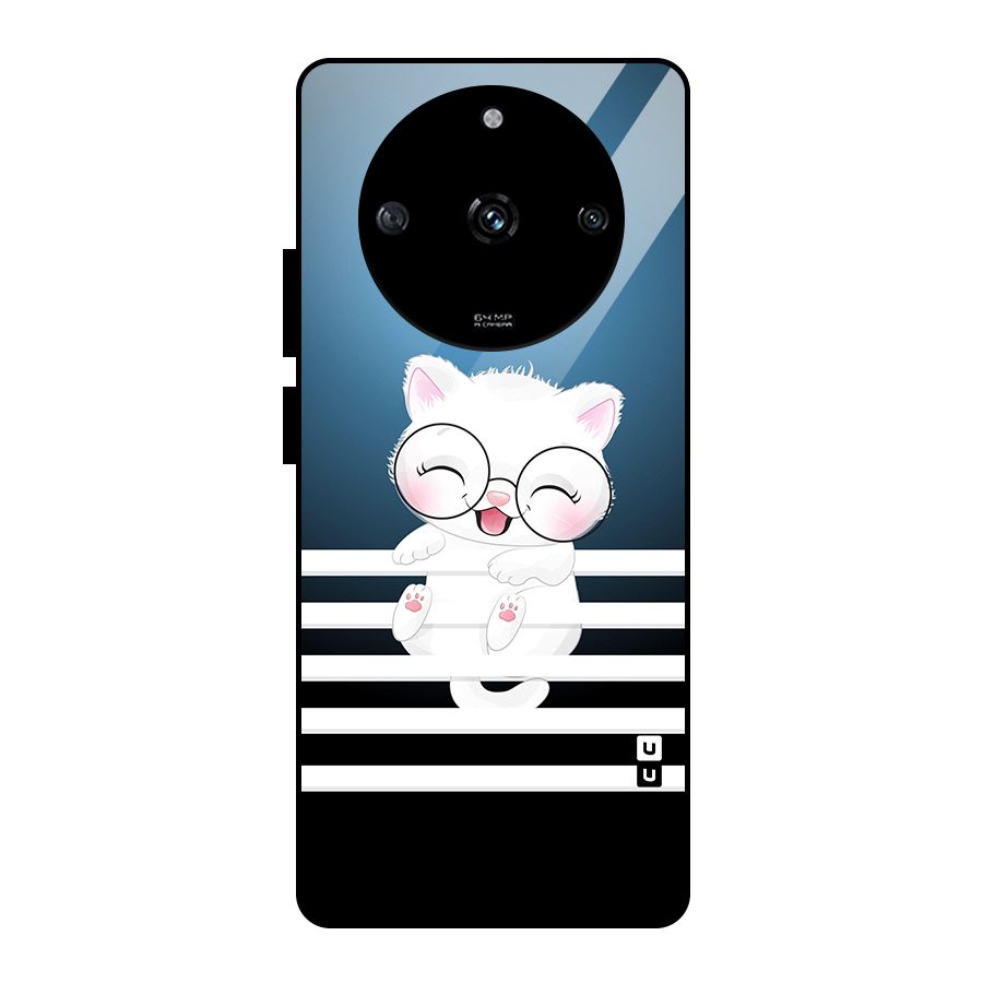 The Cat on Stripes Glass Back Case for Realme Narzo 60 5G