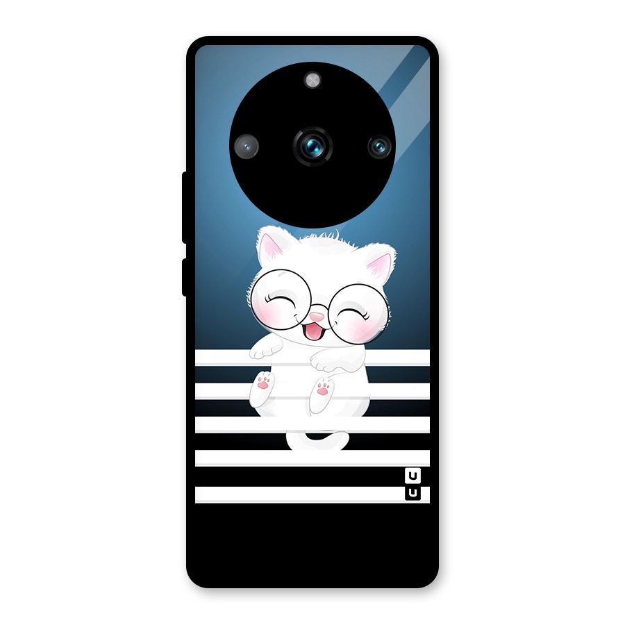 The Cat on Stripes Glass Back Case for Realme Narzo 60 Pro