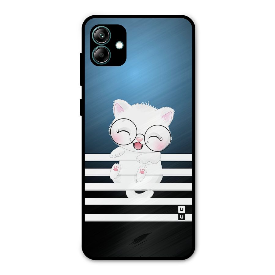 The Cat on Stripes Metal Back Case for Galaxy A04