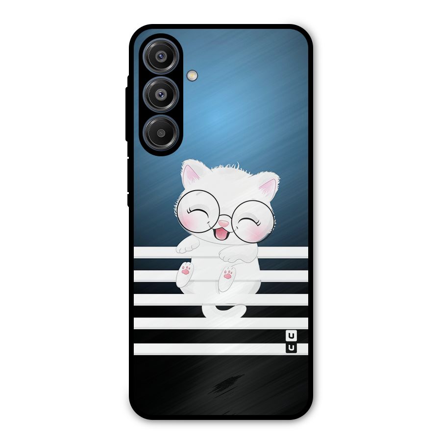 The Cat on Stripes Metal Back Case for Galaxy A16 5G